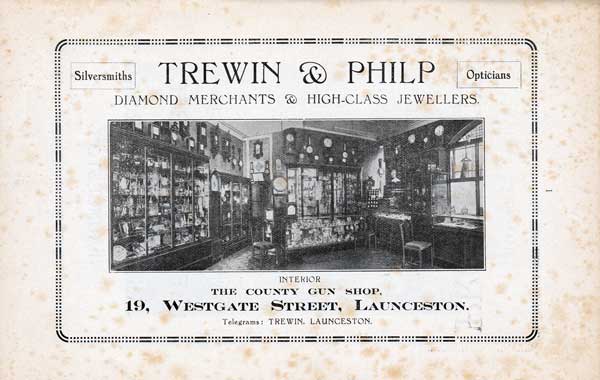 Trewin of Launceston 1928 advert