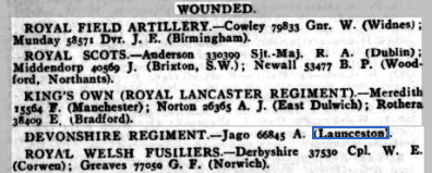 Weekly Casualty List (War Office & Air Ministry ) - Tuesday 10 December 1918 