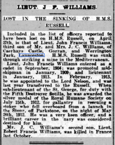 West Briton and Cornwall Advertiser - Monday 01 May 1916 