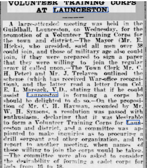 West Briton and Cornwall Advertiser - Monday 25 January 1915