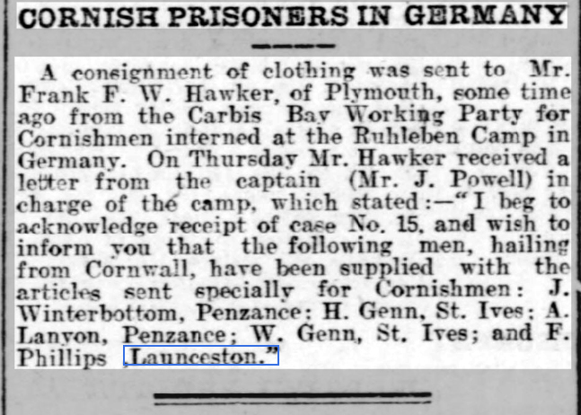 West Briton and Cornwall Advertiser - Thursday 03 February 1916 