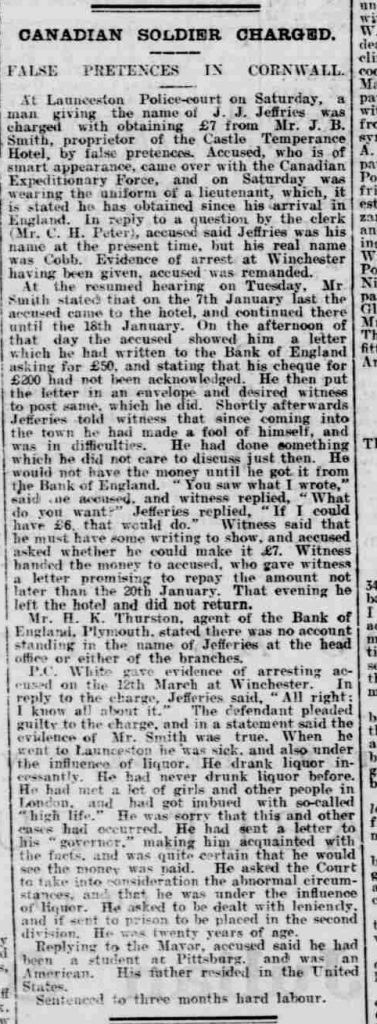 West Briton and Cornwall Advertiser - Thursday 18 March 1915 