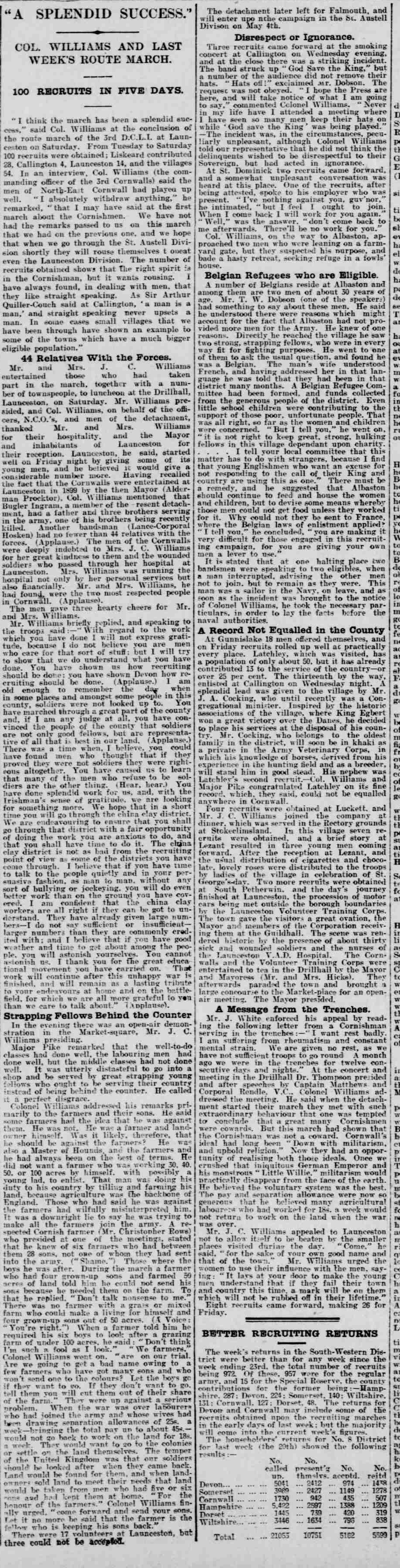 West Briton and Cornwall Advertiser - Thursday 29 April 1915 