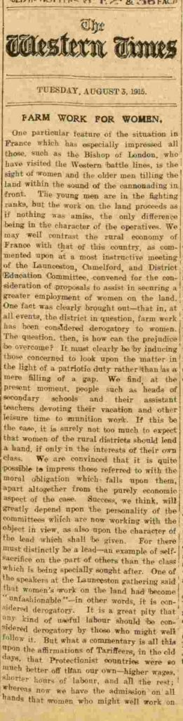 Western Times - Tuesday 03 August 1915 