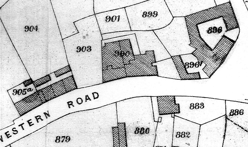 Late 19th century plan of Western Road showing 896 Dunheved Foundry