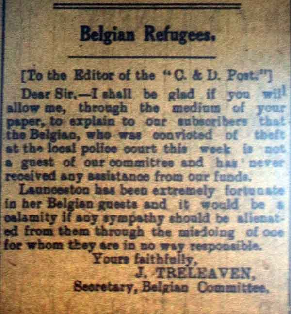 Belgium Refugee Arrest, February, 1918