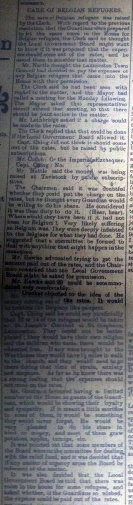 Belgium Refugee article November 1914