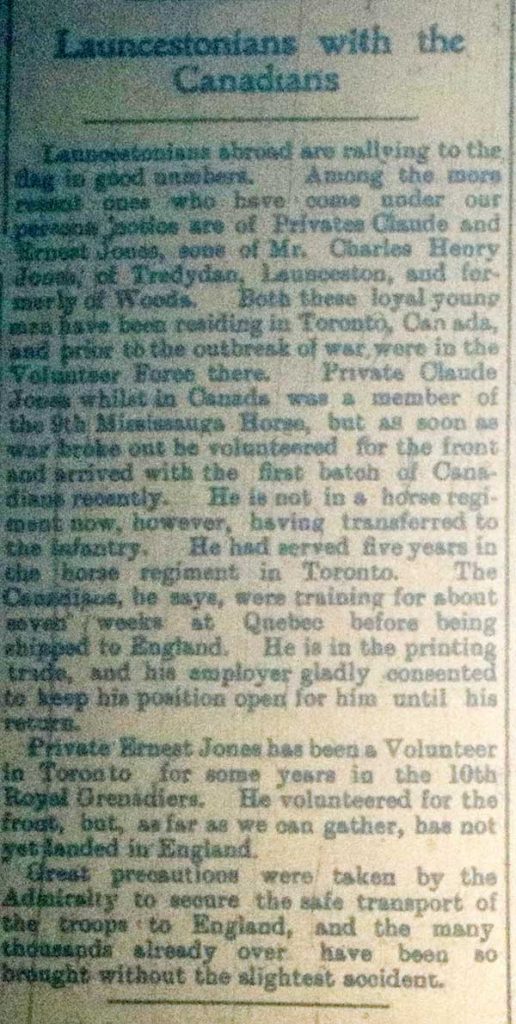 Claude and Ernest Jones November 1914 article