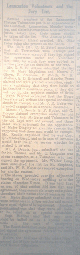 Jury exemptions September 1917