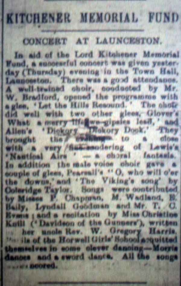 Kitchener Memorial Concert, November 4th, 1916