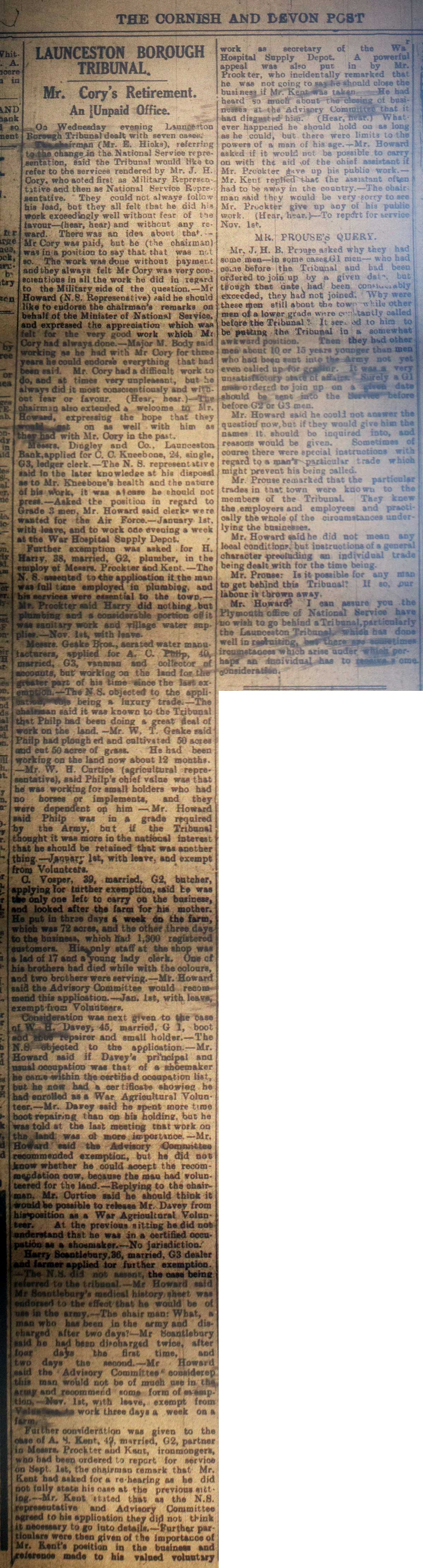 Launceston Tribunal, August 10th, 1918.