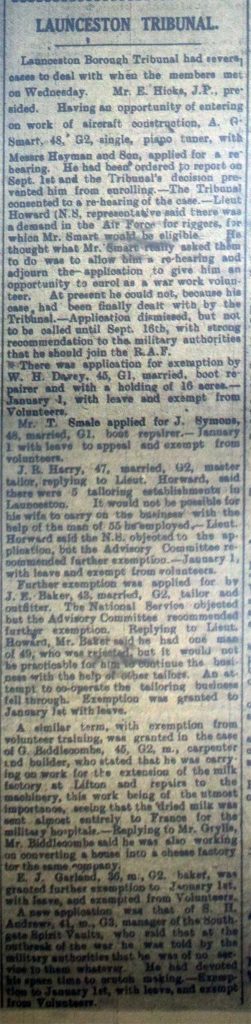 Launceston Tribunal, August 31, 1918.