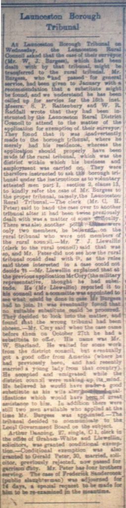 Launceston Tribunal January 6th, 1917