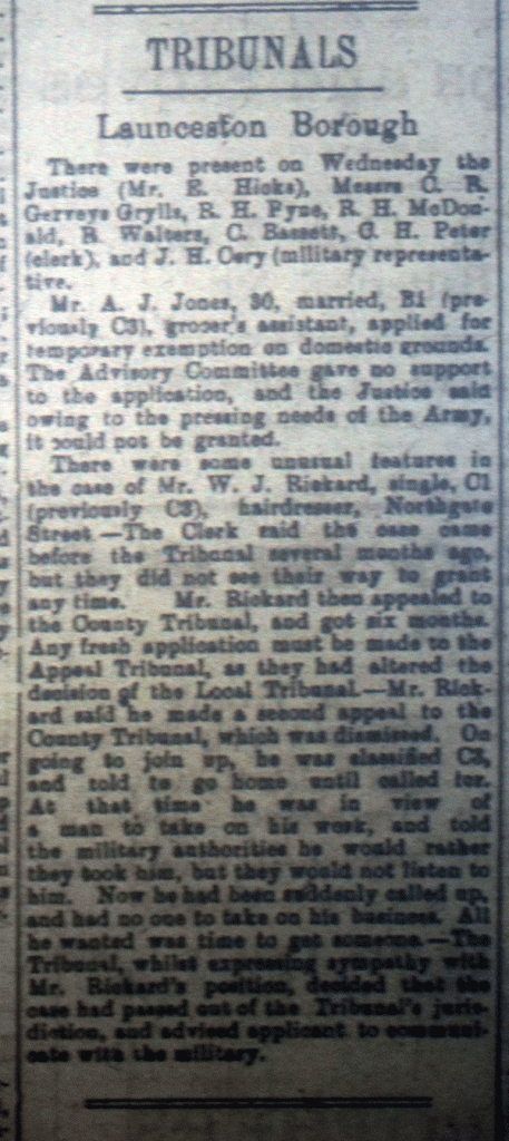 Launceston Tribunal May 13th, 1917