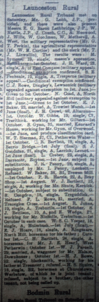 Launceston Tribunal May 5th, 1917