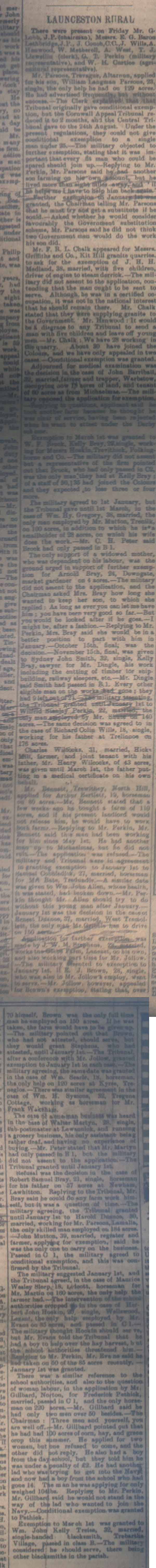 Launceston Tribunal September 30th, 1916