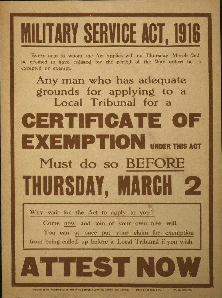 Military Service Act 1916 poster