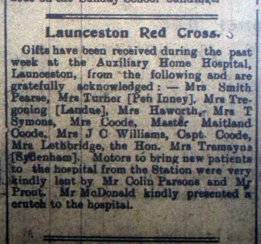 Red Cross donations January 15th 1916