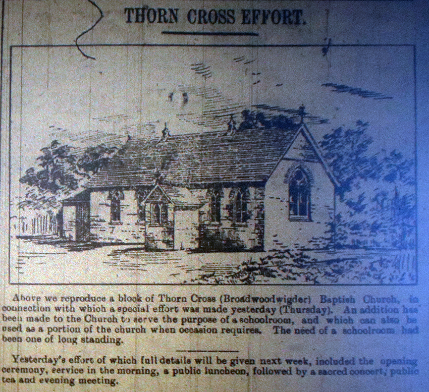 Thorn Cross Chapel October 1914