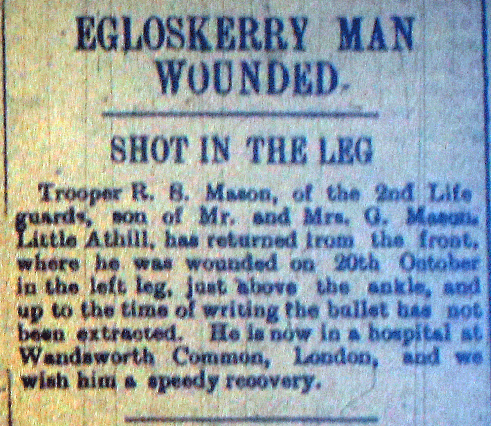 Trooper R S Mason wounded article