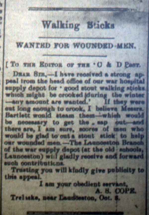 War depot work article October 7th, 1916