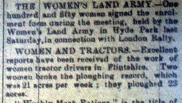 Women and Tractors, May, 1918.