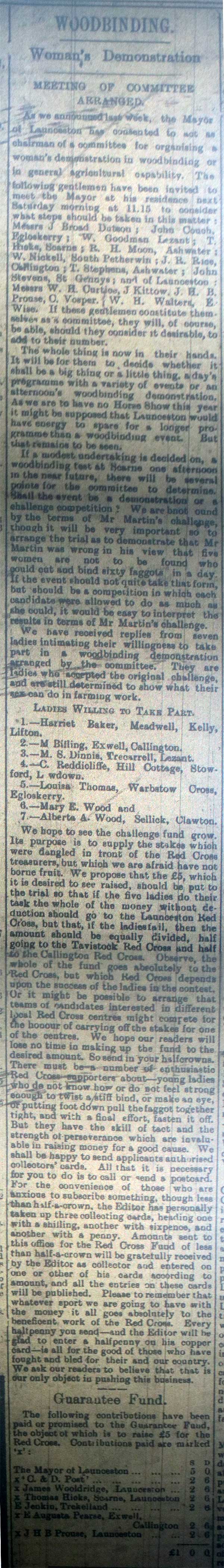 Woodbinding Competition Article February 5th, 1916
