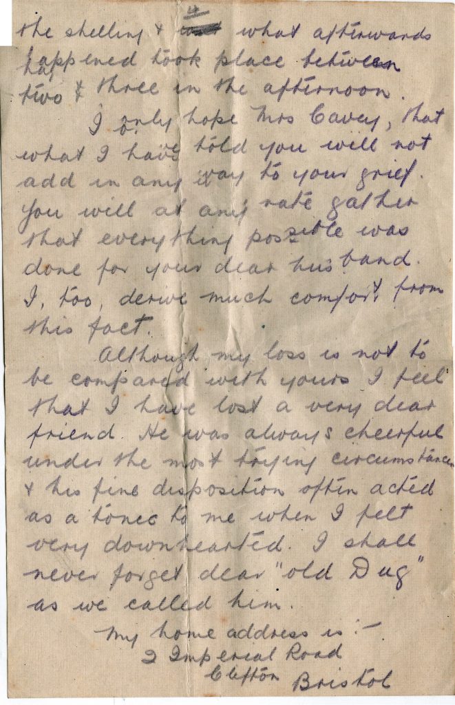 A. J. Boyd's letter to Mrs Cavey September 18th, 1917, Page