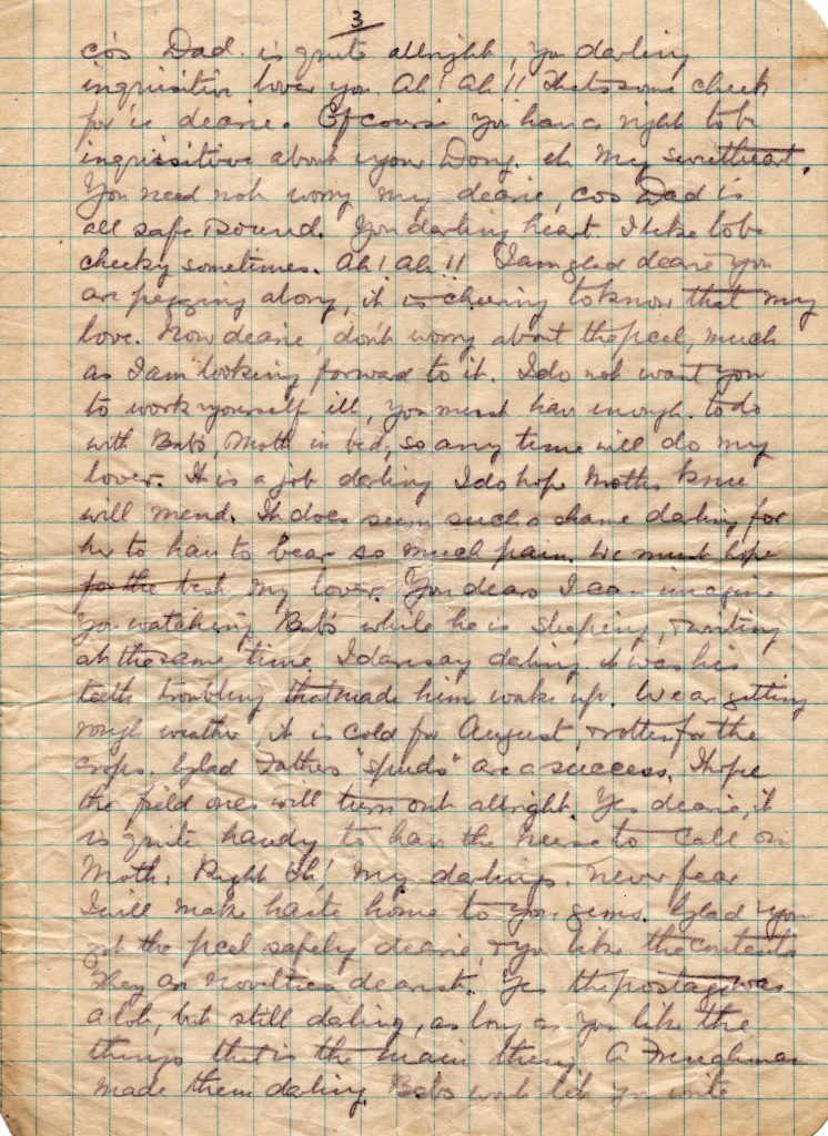 Doug Cavey's last letter to his wife August 29th, 1917