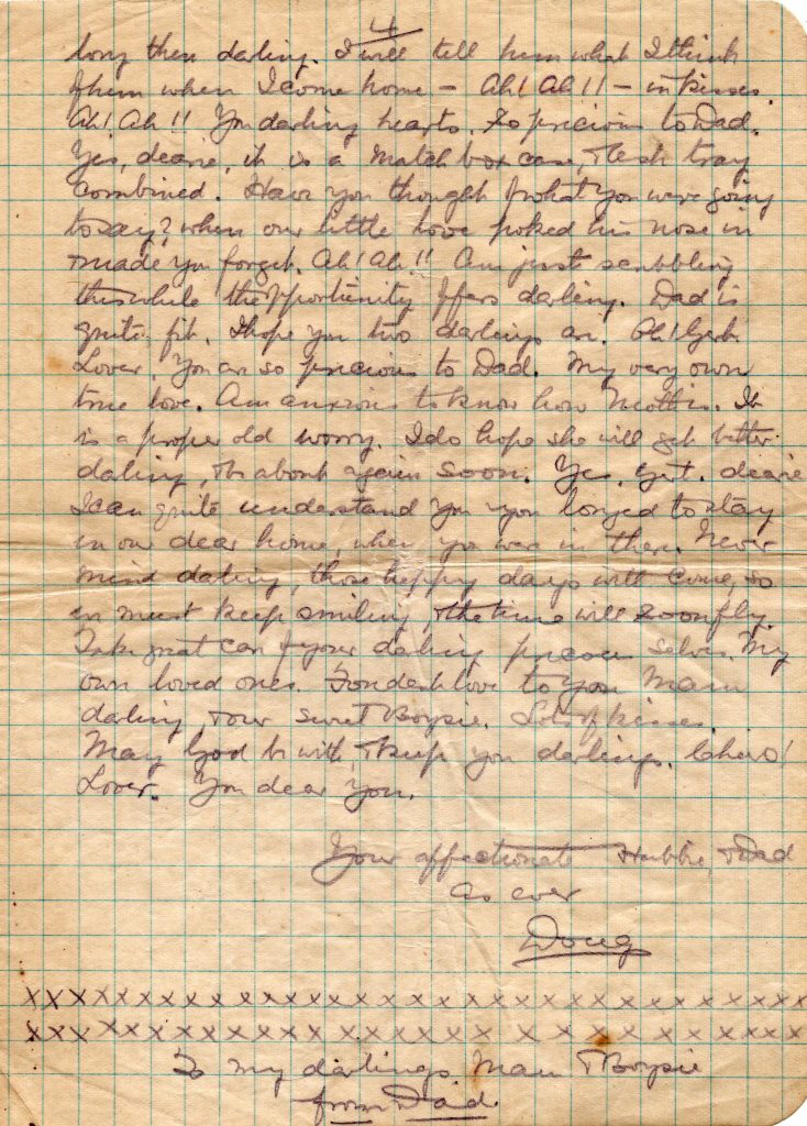 Doug Cavey's last letter to his wife August 29th, 1917