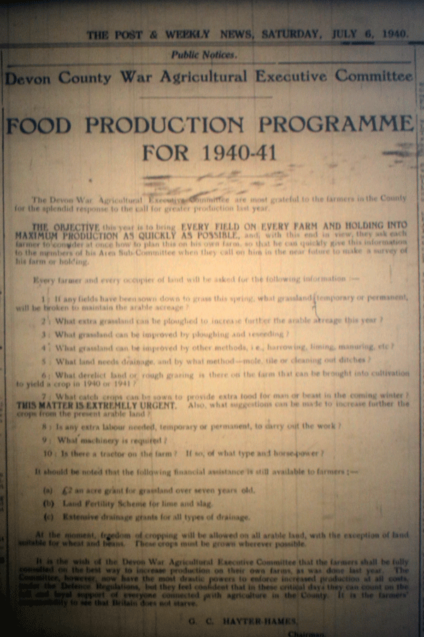 Food Production 1940-41.
