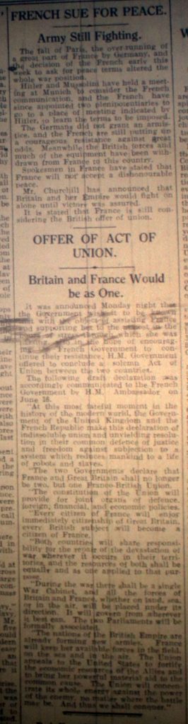 French sue for Peace June 22nd, 1940