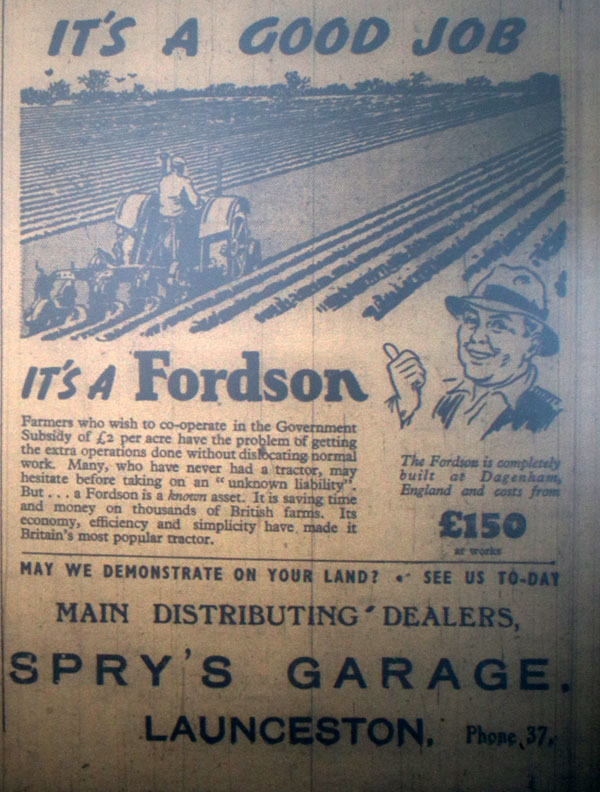 Sprys January 1940, advert.