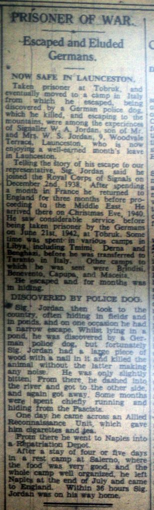 Launceston POW Story July 1944.