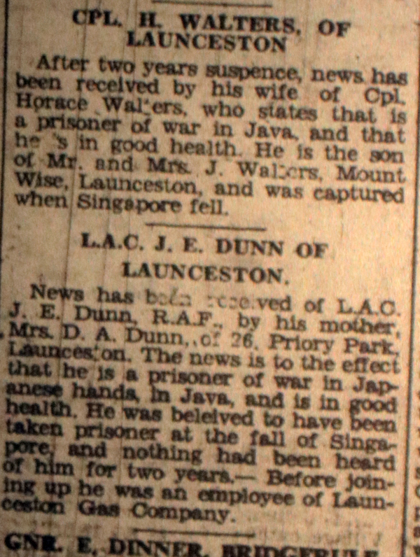 Launceston POW's February 1944.