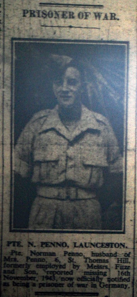 Private Norman Penno POW January 1944.