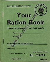 Childs Ration Book.
