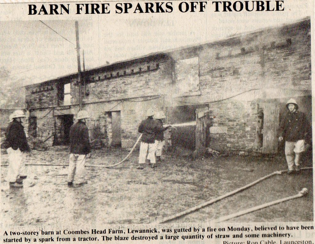 Lewannick Barn Fire, 1986.