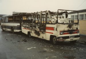 Coach Fire at Scarne on January 23rd, 1988.