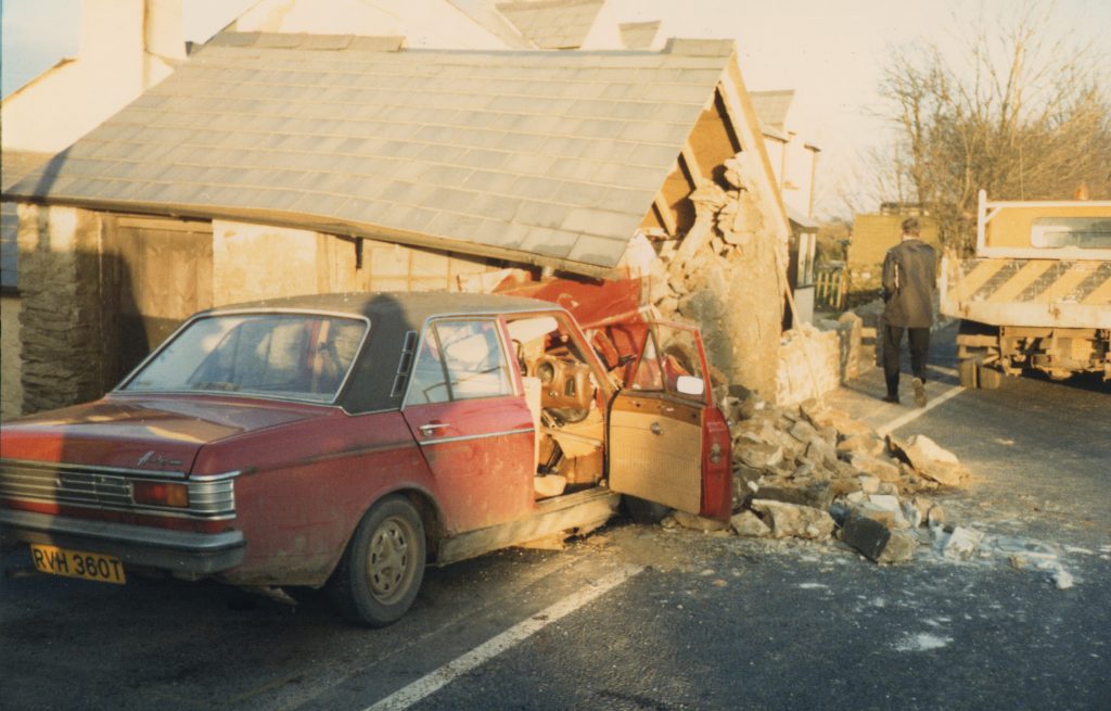 RTC at Trebursye on the old A30, February 25th, 1988. 