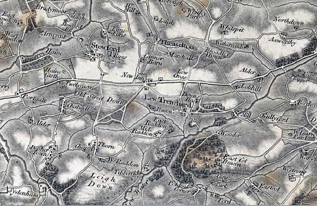 19th Century Map of Lewtrenchard