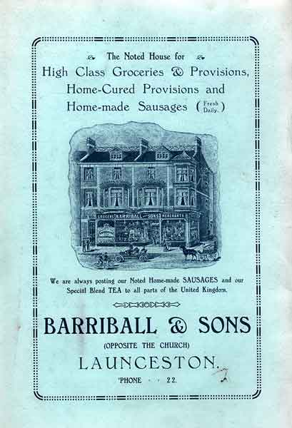 Barriball and Sons advert from 1928