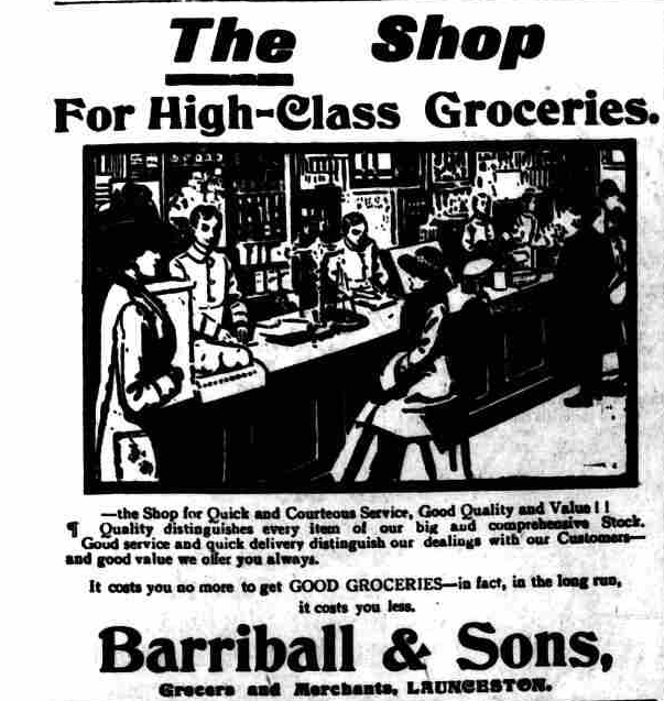 Barriball and Sons advert from 1928
