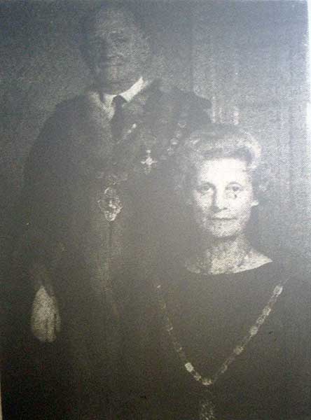 Daniel Carey Tolchard M.B.E and his wife after being chosen as Launceston mayor in 1967.