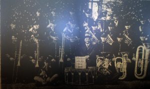 Launceston Town Band with George Trood in 1937.