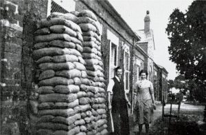St. Mary's Hospital sandbagged up during the Second World War.