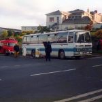 Launceston Fire Brigade attend a Coach fire at Pages Cross 1970’s (note St. Mary’s Hospital in the background. Photo G. Chapman