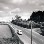 A30 looking eastwards towards Badash Cross, taken from the Launceston College Footbridge in 1974. Photo courtesy of Steve Dymond.