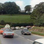 A30 queue heading into Launceston on Monday August 30 1975, of Kensey. This was the last ever summer Bank Holiday jam, before the bypass opened in March 76. Photo courtesy of Valerie Belsey.