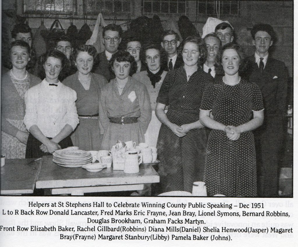 Launceston YFC helpers at St. Stephens Church Hall in December 1951.
